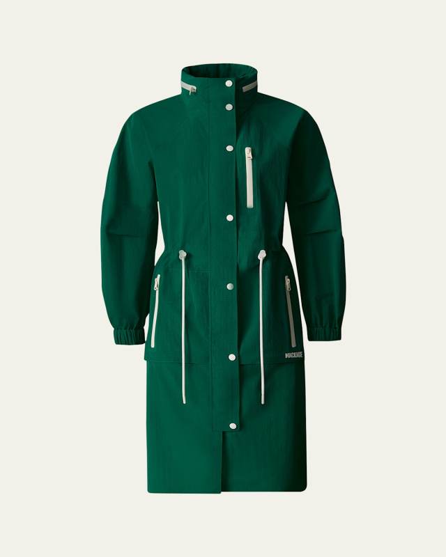 Makayla Knee-Length Lightweight Rain Jacket